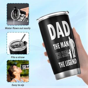 Cadeaux de fête des pères heureux 20oz <span class=keywords><strong>meilleur</strong></span> <span class=keywords><strong>papa</strong></span> tasses en acier inoxydable isolé gobelet bouteille d'eau à double paroi avec paille et couvercle - Product Image 4