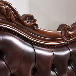 Set Kamar Tidur Mewah Klasik Gaya Amerika Furnitur Hotel Bintang Villa Rumah Furnitur Kamar Tidur Kayu Kulit Tempat Tidur Ukuran King - Product Image 4