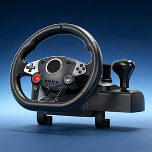 <span class=keywords><strong>Volante</strong></span> <span class=keywords><strong>de</strong></span> Carreras con Cable 270 7 <span class=keywords><strong>en</strong></span> 1 con Levas <span class=keywords><strong>de</strong></span> Cambio, Vibración Dual, Compatible con Switch, para PC, Android y Pedales - Product Image 1