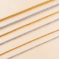 Серебряные/золотистые блестящие цепочки из нержавеющей стали с подвеской в виде цветка (1.6/2.2/3.4 мм) для женщин, оптом/дропшиппинг