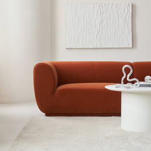 Sofá seccional modular moderno gato arándano vintage resistente a los arañazos tela mate de línea recta patas de madera vida pequeña - Product Image 4