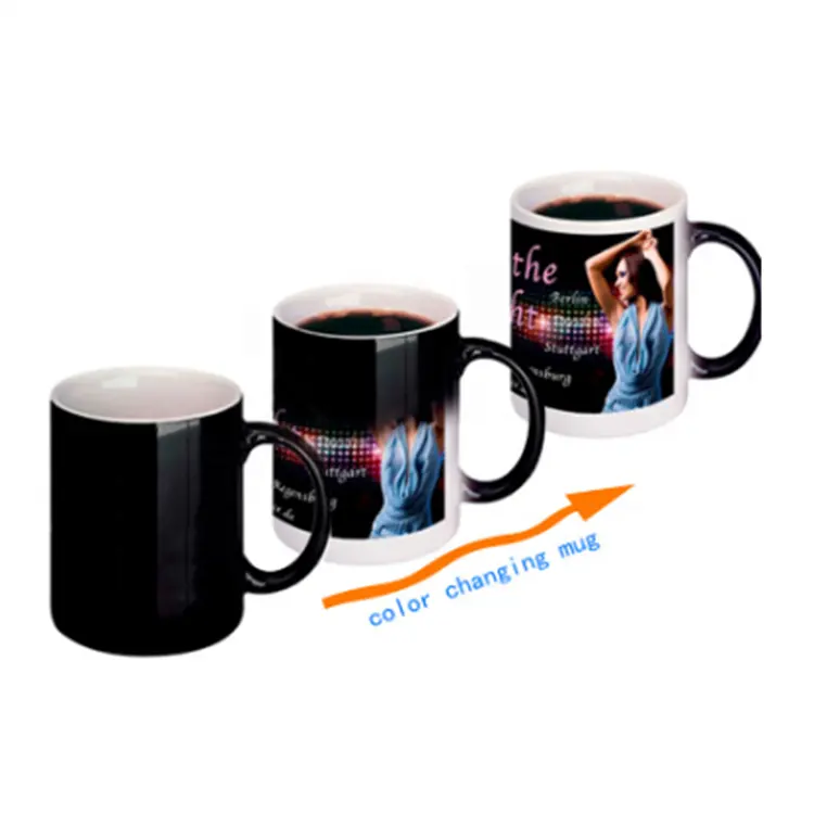 Bán Sỉ Giá Rẻ Trống Thăng Hoa Thay Đổi Màu Sắc Gốm Nhiệt Nhạy Cảm Cá Nhân Ma Thuật Hút Mug