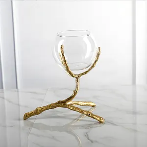 Ev dekoratif tek kök avizeler vazo çiçekler üflemeli cam vazo bakır dubai vazo