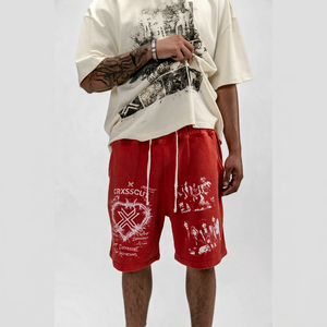 Shorts de sport pour hommes, mode estivale de luxe, 100% coton, logo personnalisé, tissu Oxford, décontracté, basketball, entraînement - Product Image 1