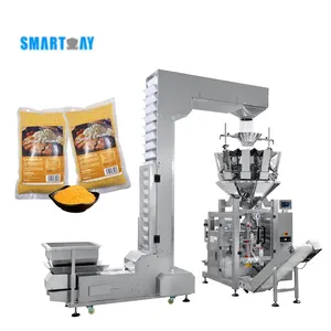 Otomatik 14 16 çok kafa kantarı dolum paketleme VFFS tahıl kraker paketleme makinesi ekmek kırıntıları buğday paketleme makinesi