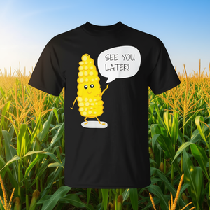 Camiseta con estampado divertido de Corn Cob See You Later, unisex para adultos - Product Image 3