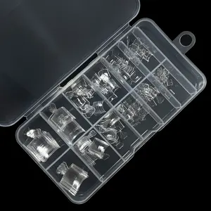 240 Uds. De media cubierta transparente, puntas de <span class=keywords><strong>uñas</strong></span> de Gel suave cuadradas cortas, Material ABS, <span class=keywords><strong>uñas</strong></span> de los pies para mujeres, salones de <span class=keywords><strong>uñas</strong></span> DIY - Product Image 5