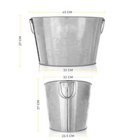 Grand bac à boisson ovale moderne en acier galvanisé pour boissons Baignoire à vin sur pied Baignoire à bière pour la fête à la maison Refroidisseur décoratif Seau à glace