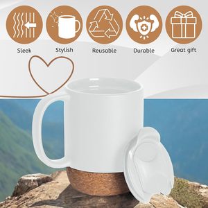 36pcs Glossy 15oz Ceramic Sublimation Blanks Coffee Tumbler Mug with Handle Wooden <b>Pad</b> <b>for</b> DIY <b>Back</b> to School Vintage - Product Image 3
