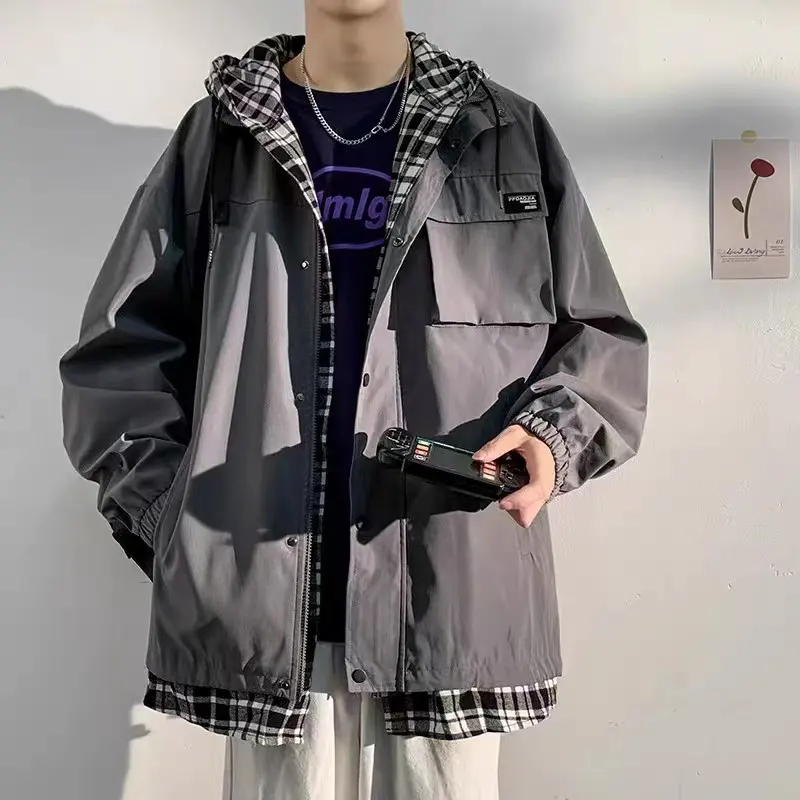 Nouveau style japonais de luxe coupe-vent mode garçon vêtements pour hommes manteaux veste d'hiver pour hommes