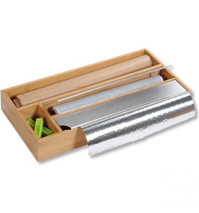 Bamboo Foil Dispenser with Cutter for Drawer, Bamboo Wrap Dispenser - Product Image 3