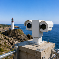 Caméra PTZ de surveillance périmétrique de patrouille de frontière montagneuse à imagerie thermique longue portée
