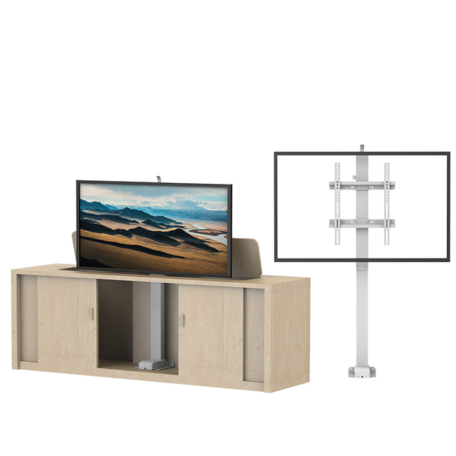 White Modern Motorized TV Lift Height Adjuster Electric TV Stand Remote Control TV LIFT Smart Electric System