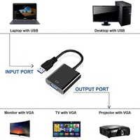 Cable Adaptador Convertidor de Video Xput USB 3.0 Macho a VGA Hembra con CD de Controladores, Convertidor de Señal USB VGA para Computadora Portátil y de Escritorio
