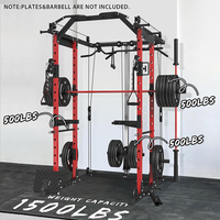 Cage d'entraînement multifonctionnelle Tellus Fitness pour la maison avec système de poulies et croisement de câbles, machine de musculation et rack à squats