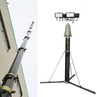 Mât télescopique pneumatique en alliage d'aluminium 6063B anodisé bronze pour extérieur, 7M-12M, équipement de levage de charge, caméra CCTV, LED