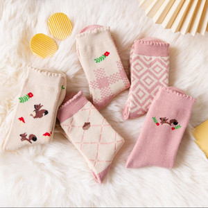 Inverno rosa collegiale stile <span class=keywords><strong>Sub</strong></span>-pavimento calze autunno Plus pile di cotone ispessito lana cerchio tubo calze per ragazze - Product Image 2