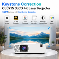 Projecteur laser 4K 3LCD CJ5915 avec correction trapézoïdale, 5200 lumens et filtre HEPA ESD