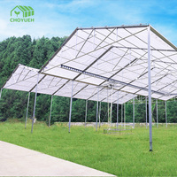 Serre agricole à toit rétractable en A, monocouche, grande taille, pour pépinière, entièrement ouverte, avec système de film et système de dépolissement lumineux
