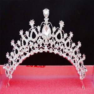 Couronnes <span class=keywords><strong>de</strong></span> spectacle rondes avec strass, produit <span class=keywords><strong>de</strong></span> haute qualité, vente en gros d'usine - Product Image 3