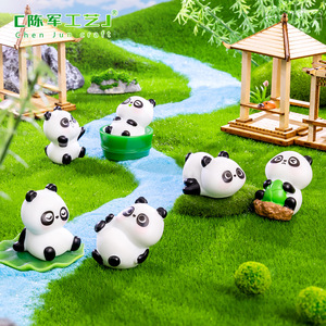 Mignon petit Panda Animal poupée jardinage bricolage décorations accessoires voiture bureau paysage petits ornements - Product Image 1