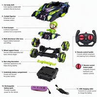 KK NOUVEAU Véhicule télécommandé 5 canaux 2.4G pour cascades et drift, rotation à 360 degrés, batterie rechargeable USB, le meilleur cadeau pour enfants (Noël, anniversaire)