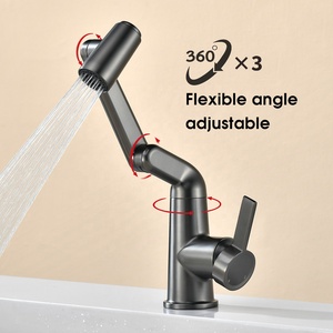 <span class=keywords><strong>Robinet</strong></span> de lavabo de luxe en laiton, <span class=keywords><strong>robinet</strong></span> d'évier pour hôtel, appartement, <span class=keywords><strong>flexible</strong></span>, rotation à 360 degrés, angle réglable, montage sur pont à trou unique, 5 ans - Product Image 1
