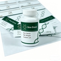 Échantillon Gratuit : Étiquette Transparente pour Flacon de Peptide (PET) Couleurs Vives 20 ml pour Flacons de Vaccin