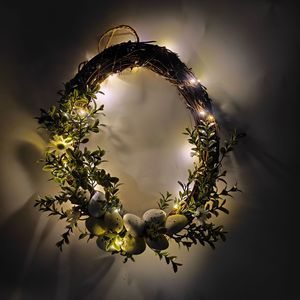 DAMAI Easter Wreath with Artificial Eggs & Flowers <b>Spring</b> Easter Themed <b>Door</b> Hanging Decor for Home Holiday Party Decorations - Product Image 4