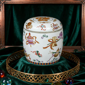 Toptan bebek dayanıklı renkli hazine çin Feng Shui şanslı sembol emaye seramik Urn renkli anıt külleri - Product Image 3