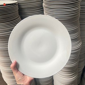 Plato de Servir de Porcelana Blanca de Alta Calidad de 10.5 Pulgadas, Estilo Clásico, Apto para Lavavajillas, Apto para Microondas, Ecológico, Platos Personalizados - Product Image 1