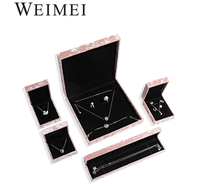 WEIMEI nouveau lancement européen rétro rose luxe flanelle velours vintage boîte à bijoux Bracelet cadeau collier boucle d'oreille bague boîte