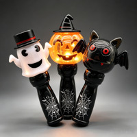 Ensemble de baguettes LED fantôme, chauve-souris et citrouille, 3 accessoires lumineux clignotants assortis pour événements nocturnes d'Halloween, accessoires de costume