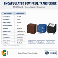 Transformateur basse fréquence 6.0VA UI30/10.5, transformateur plat à profil bas encapsulé pour montage sur circuit imprimé