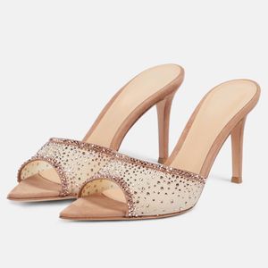 Zapatos de Tacón con Punta Abierta y Pedrería Elegantes y Sensuales para Mujer - Product Image 2