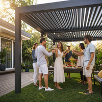 Pergola motorisée en aluminium à lames orientables, toit rétractable imperméable, patio extérieur, jardin, véranda bioclimatique, gazebo, taille personnalisée