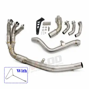 Para MT09 V3 Tracer MT- <span class=keywords><strong>FZ</strong></span>- 2020-2024 aleación de titanio motocicleta carreras codo sistema de escape Escape <span class=keywords><strong>Moto</strong></span> dirt bike tubo delantero P417 - Product Image 1