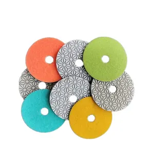 4 Inch/100mm Wet Dry Diamond Polishing Pad For Polishing Granite Marble Stone Quartz And Engineered Stone 7pcs/set