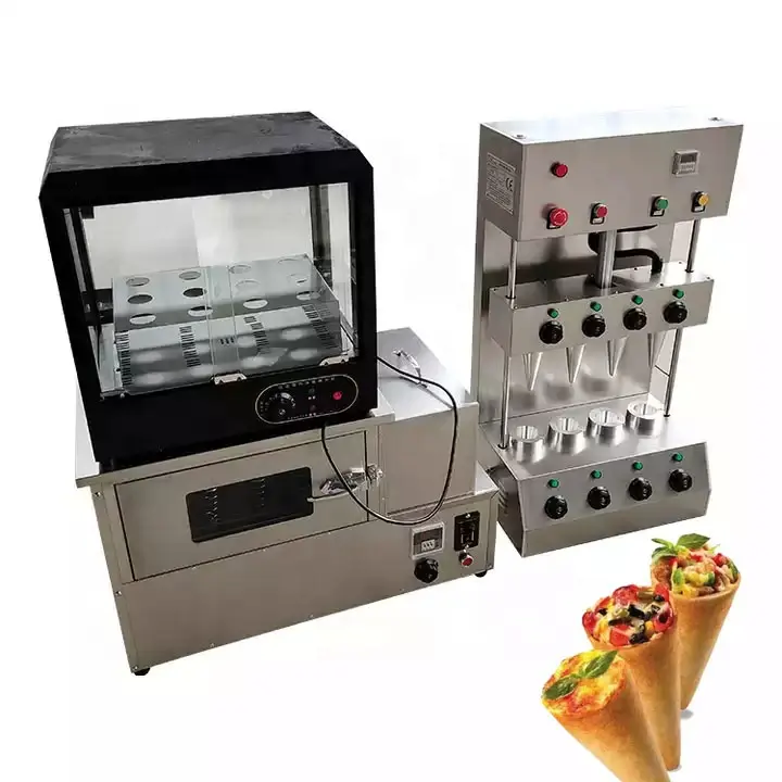 Macchina per la produzione di coni per Pizza di alta qualità/linea di produzione di Pizza a cono di prezzo di fabbrica completamente automatica