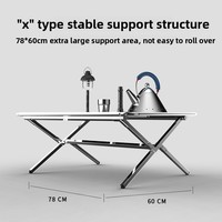 Table de camping pliable portable, légère, en aluminium, compatible IGT, pour la cuisine et le thé en plein air