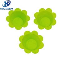 Moule à cupcake rond en silicone de conception de tournesol flexible antiadhésive de couleur personnalisée outils de ménage pour gâteau d'anniversaire cuisson
