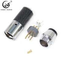Konektor Jack Interface Seimbang YIVO XSSH Hifi Audio DIY Female Male 3/4 Pin Berlapis Serat Karbon Rhodium Emas Cannon XLR Plug
