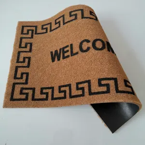 Hot Design Brown Kokosnuss faser absorbieren Schlamm Outdoor PVC Kokos matten