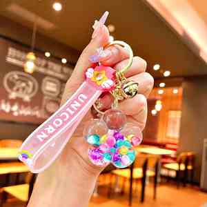 Rabbit Year Night Light Drifting Bottle Colorful <b>Beads</b> Drifting Sand Bottle Liquid in Oil Key Chain Bookbag Hanger Wholesale - Product Image 4
