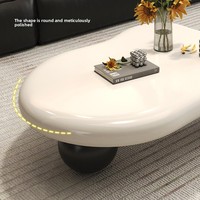 Table basse en MDF stratifié, style minimaliste moderne, faite à la main, écologique, forme irrégulière, pour petit appartement, salon, crème Fengyunduo