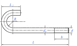 304 Stainless Steel <strong>Nuts</strong> Collection Asbestos <strong>Tile</strong> Hooks-Square Irregular Screw Round Right Angle J-Shaped Bolt - Product Image 2