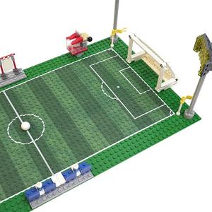 397 pièces MOC4171 Ensemble de blocs de construction en plastique ABS, Série Ville, Modèle de terrain de football, Scène sportive, Course de bataille, à assembler et collectionner, pour adolescents - Product Image 2
