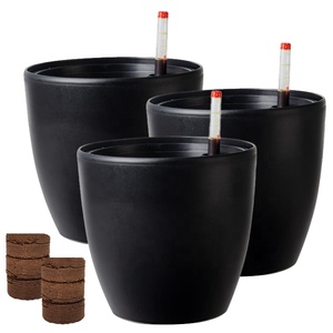 Pack of 3 White Decorative Plastic Pot Planter Self Watering <strong>Plant</strong> Pot With Water Level Indicator - Product Image 6