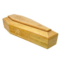 SDD TMALLWOOD Cercueil en bois fait main de style européen, biodégradable et écologique, pour adulte, avec poignées en croix dorée, personnalisable pour l'enterrement