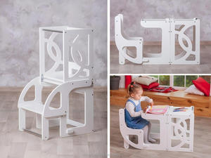 Tour d'apprentissage en bois double pour tout-petits, faite à la main, pour l'observation et l'éducation des enfants - Product Image 4
